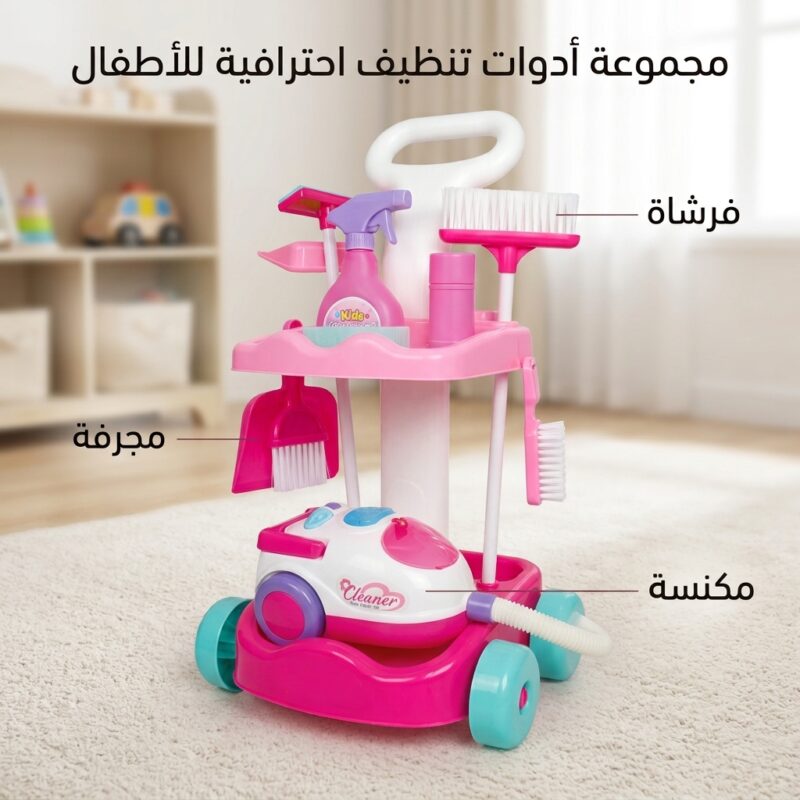 عربة التنظيف الممتعة للأطفال