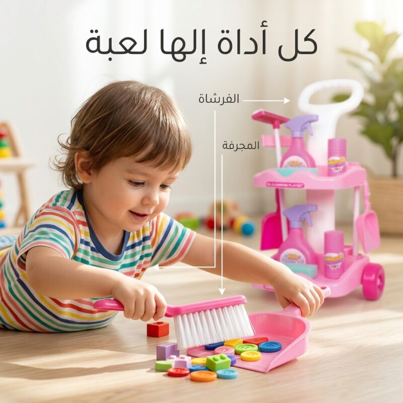 عربة التنظيف الممتعة للأطفال