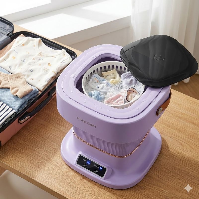 غسالة صغيرة محمولة قابلة للطي - Slivers Criest - الصورة 4