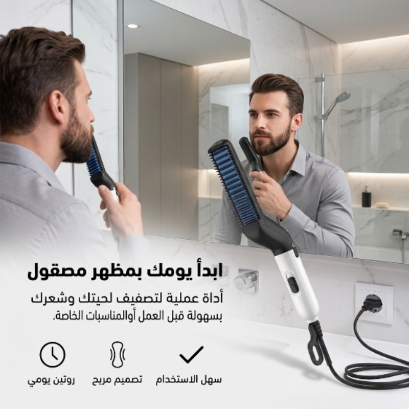 فرشاة فرد اللحية الكهربائية