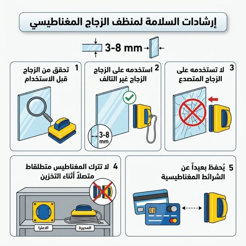 مساحة تنظيف الزجاج المغناطيسية