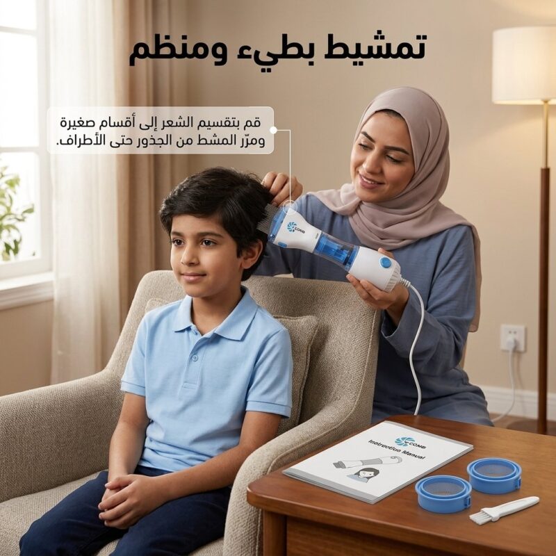 مشط العناية الكهربائي V-Comb لتنظيف الفروة