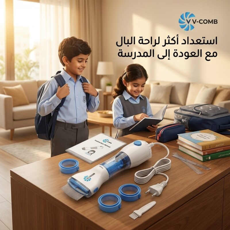 مشط العناية الكهربائي V-Comb لتنظيف الفروة