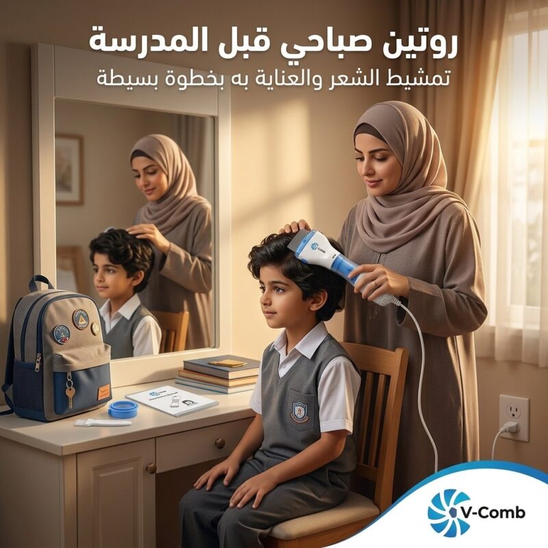 مشط العناية الكهربائي V-Comb لتنظيف الفروة