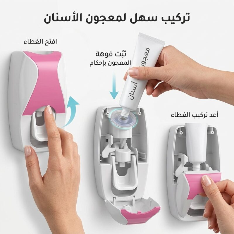 موزع معجون الأسنان الأوتوماتيكي مع حامل فراشي