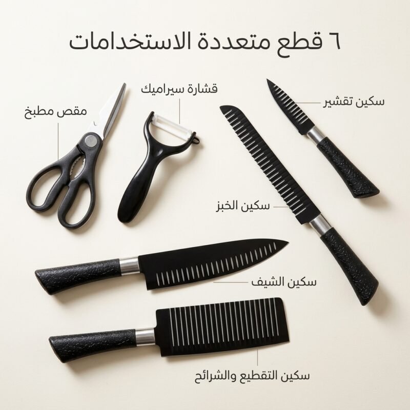 طقم سكاكين المطبخ 6 قطع