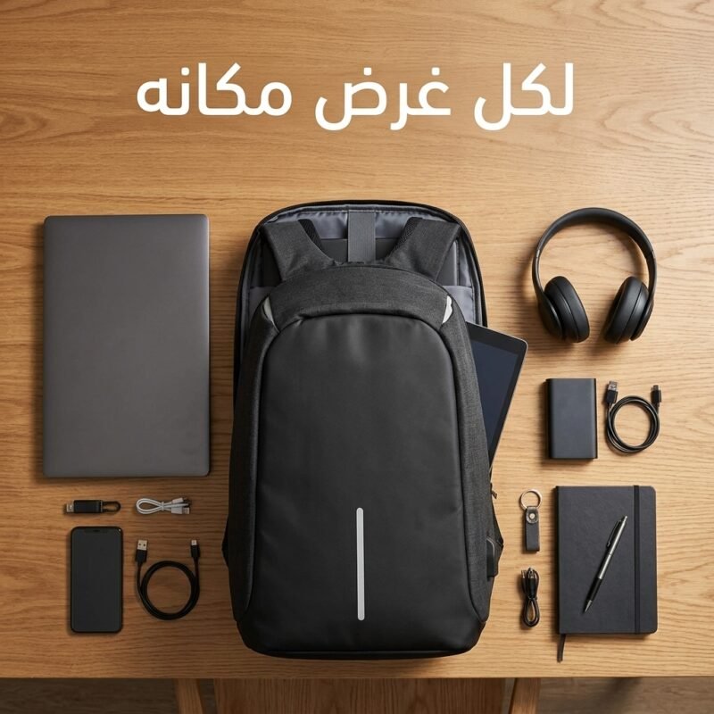حقيبة الظهر الذكية بمخرج USB — تناسب لابتوب 15.6 بوصة